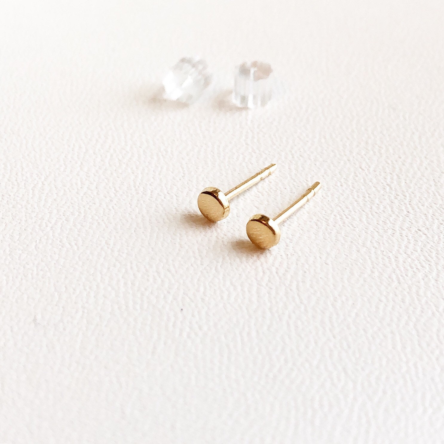 14K Solid Yellow Gold 3mm Studs Earrings TINY Classic 3mm | Etsy