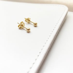 Gold Ball 3mm Stud Earrings, Gold Ball Studs, Everyday Studs, Ball Stud Earrings, Gold Studs Earrings, Stud Earrings, Post Earrings