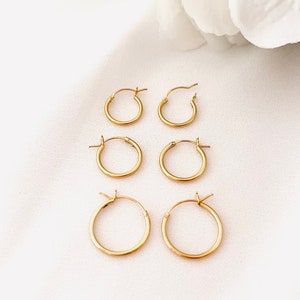 Hoop Earrings Set, Set Of 3, Huggie Hoop Earrings Set, Gold Huggie Hoop Set, Minimalist Earrings, Ready-To-Ship, Mother’s Day Gifts