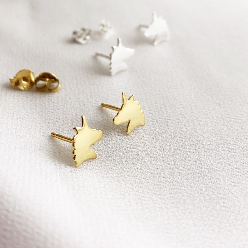 Unicorn Earrings Unicorn Stud Earrings Unicorn Jewelry image 0