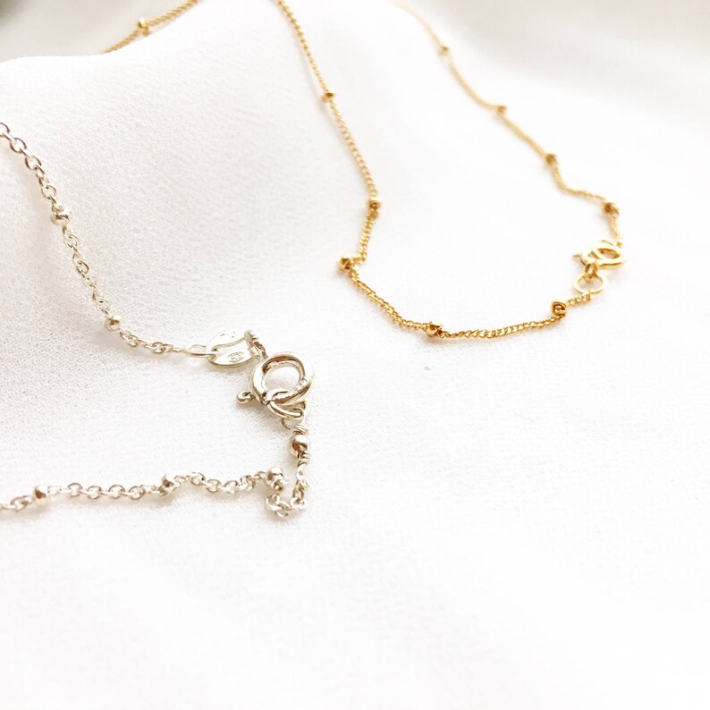 Satellite Chain Choker Simple Layering Necklace Satellite Necklace Beaded Choker Ultra Dainty Satellite Necklace Dainty Satellite Chain