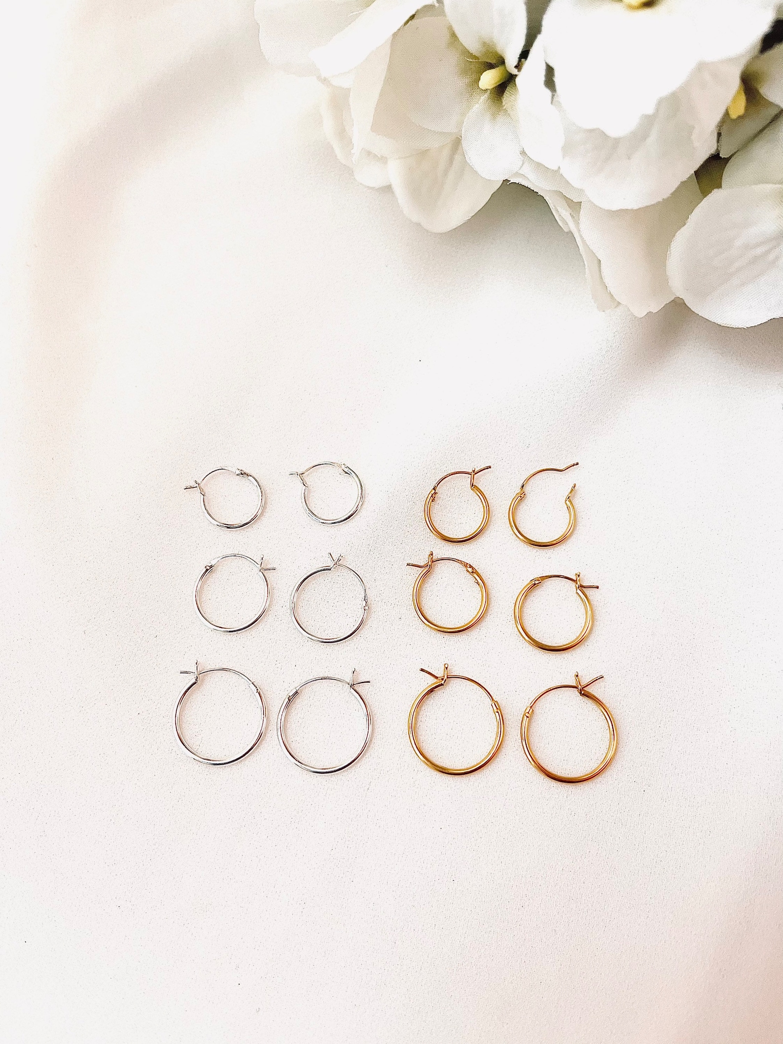 Hoop Earrings Set Set of 3 Huggie Hoop Earrings Set Dainty Etsy