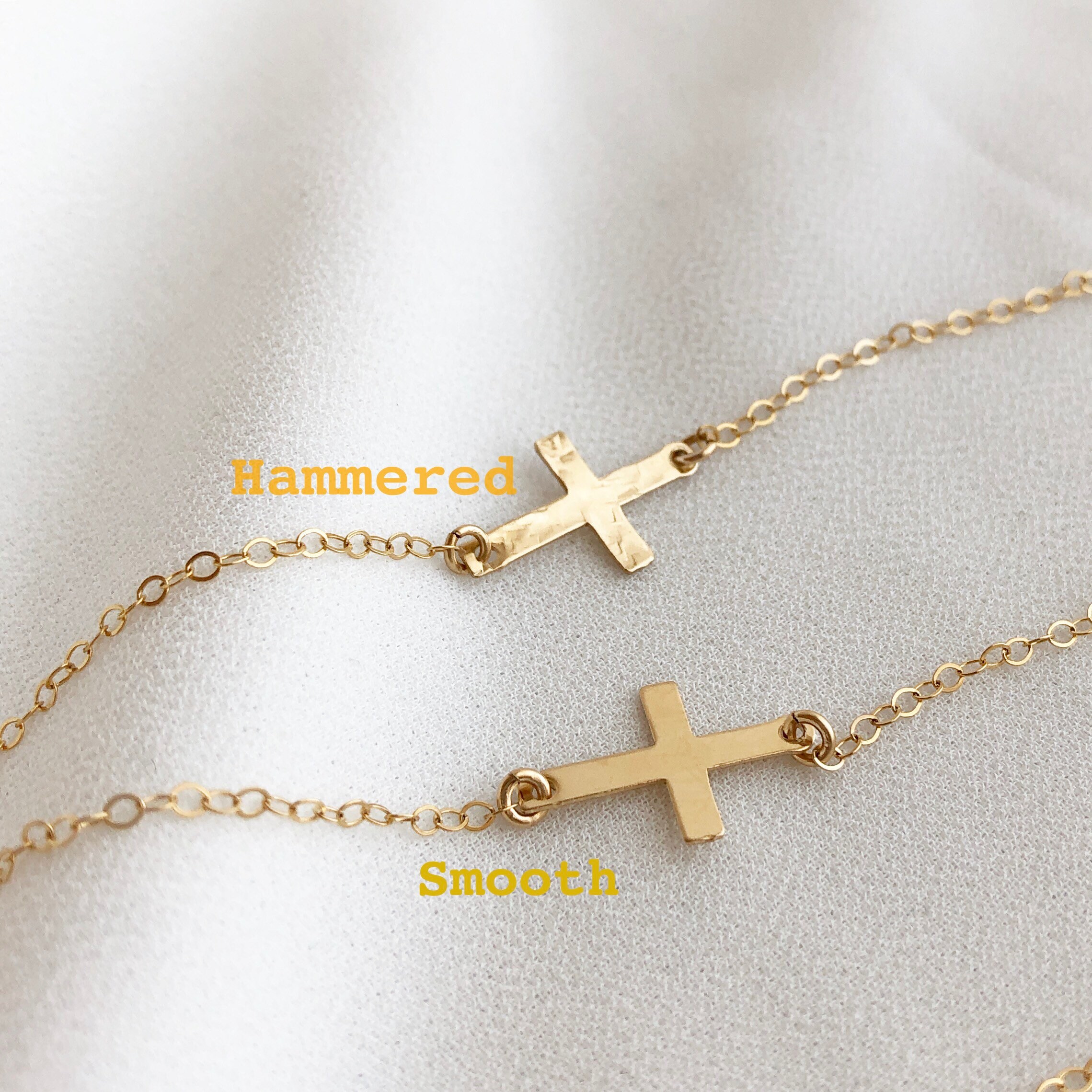 Sideways Cross Necklace 14k Gold Filled Sideways Cross Etsy