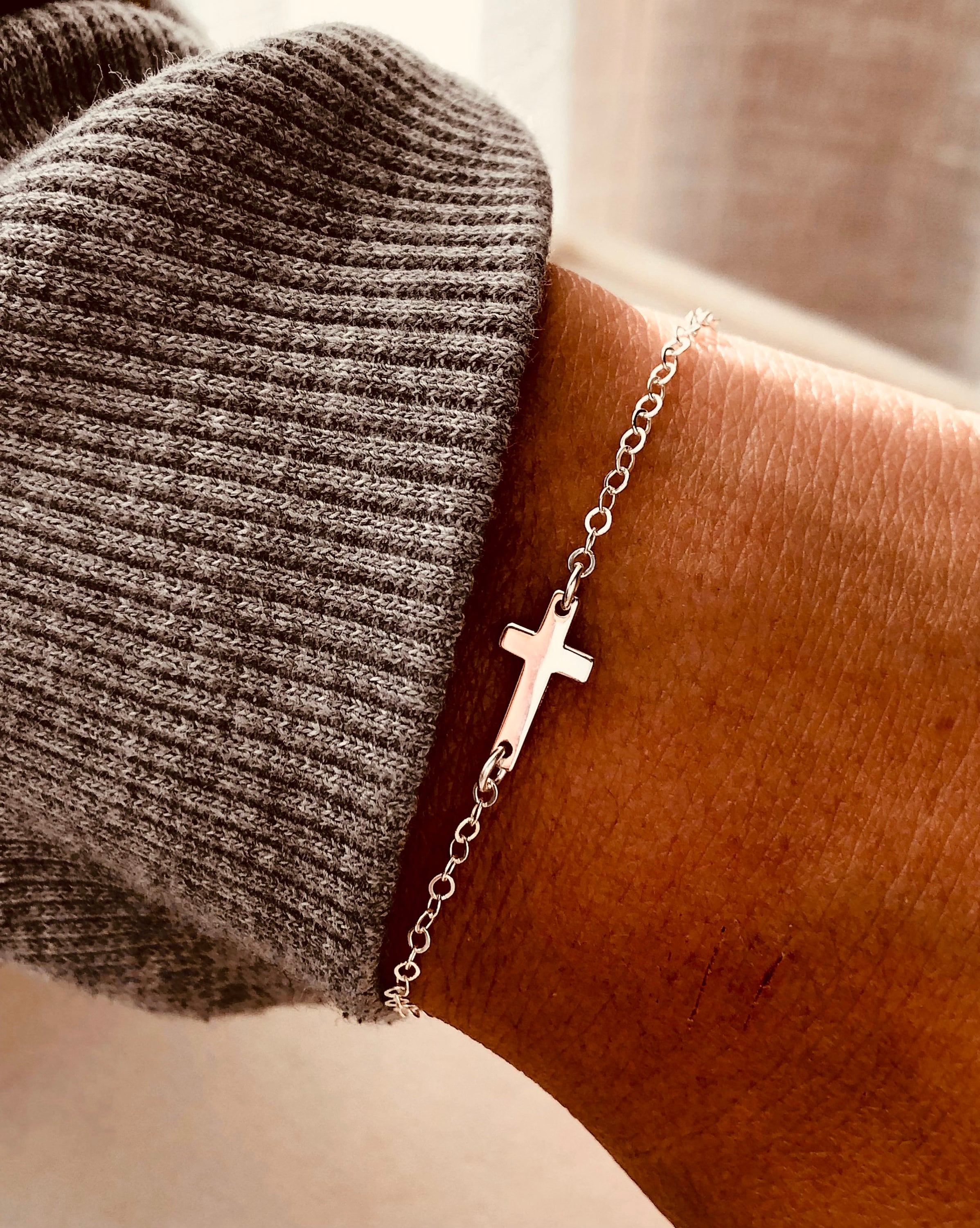 Cross Bracelet Tiny Cross Bracelet Delicate Cross Bracelet Religious Jewelry Confirmation Gift Cross Jewelry Birthday Gift