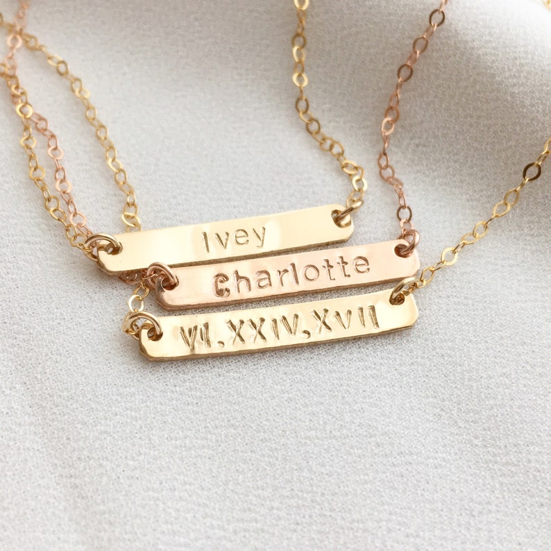 Best Friend Mother/'s Gift Personalized Gift Bar Necklace Bar Choker Mini Bar Necklace Name Bar Necklace Holiday Gift
