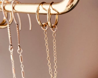 Double Cuff Chain Earring, Handcuff Earring, Handcuff Hoop, Chain Hoop Earring, Statement Earring, Dangle Earring, Gift for Her