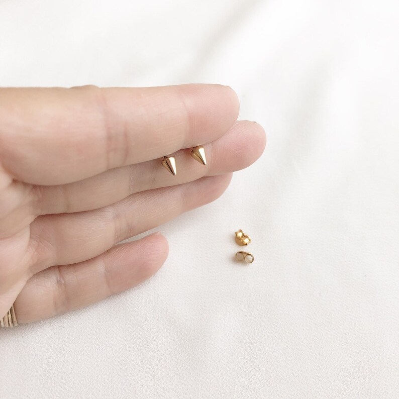 Cone Stud Earrings Cone Ear Studs Minimalist Modern Etsy