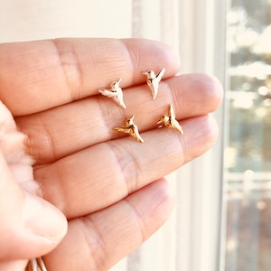 Hummingbird Earrings, Tiny Hummingbird Stud Earrings, Dainty Hummingbird Jewelry, Bird Lover Gift, Birthday Gift,Gift For Her, Ready-To-Ship image 3