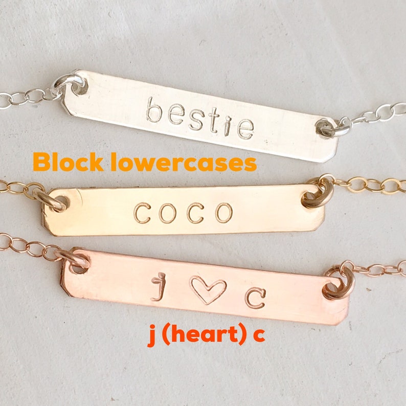 Best Friend Mother/'s Gift Personalized Gift Bar Necklace Bar Choker Mini Bar Necklace Name Bar Necklace Holiday Gift