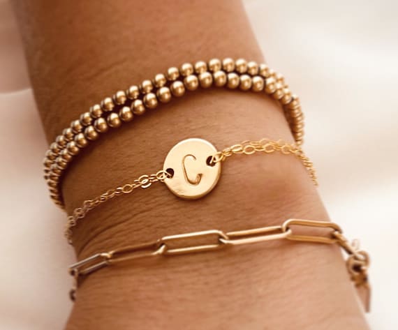 Monogram jewelry bracelet deals