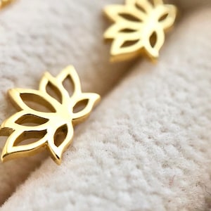 Lotus Stud Earrings, Lotus Flower Jewelry, Flower Earrings, Gold Lotus Stud Earrings, Dainty Minimalist Jewelry, Holiday Gift Ideas