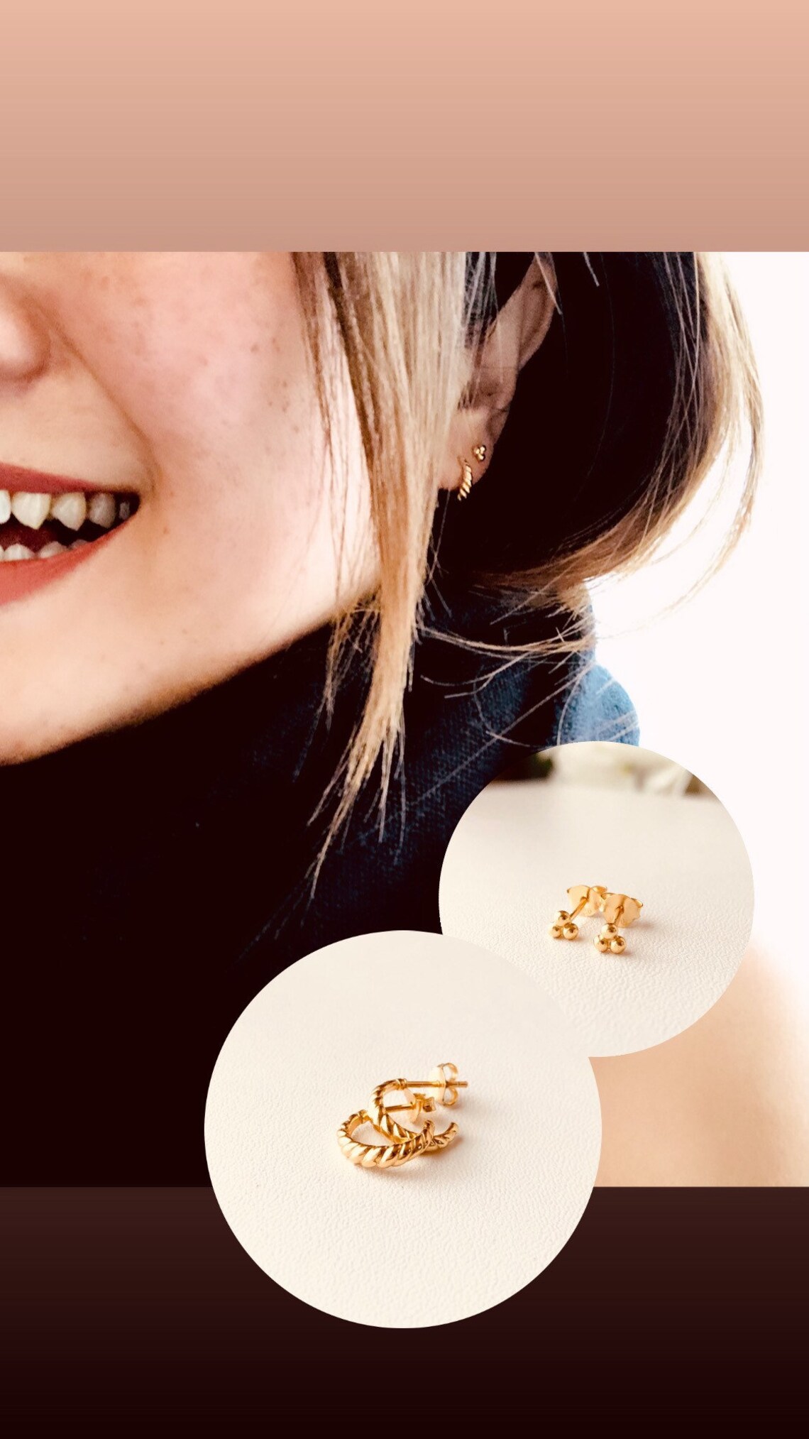 Triple ball stud earrings Outlet