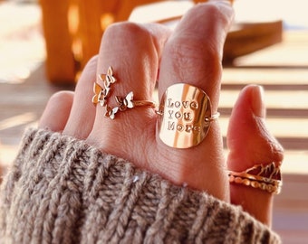 Quote Ring, Customized Ring, Disc Ring, Personalized Ring, Message Rings, Statement Ring, Monogram and Name, Initial Ring, Mothers Day Gifts