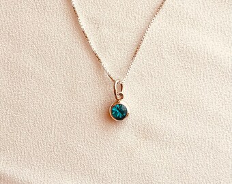 Sterling Silver Birthstone Necklace, Everyday Jewelry, Gift For Mom, Birthstone Jewelry