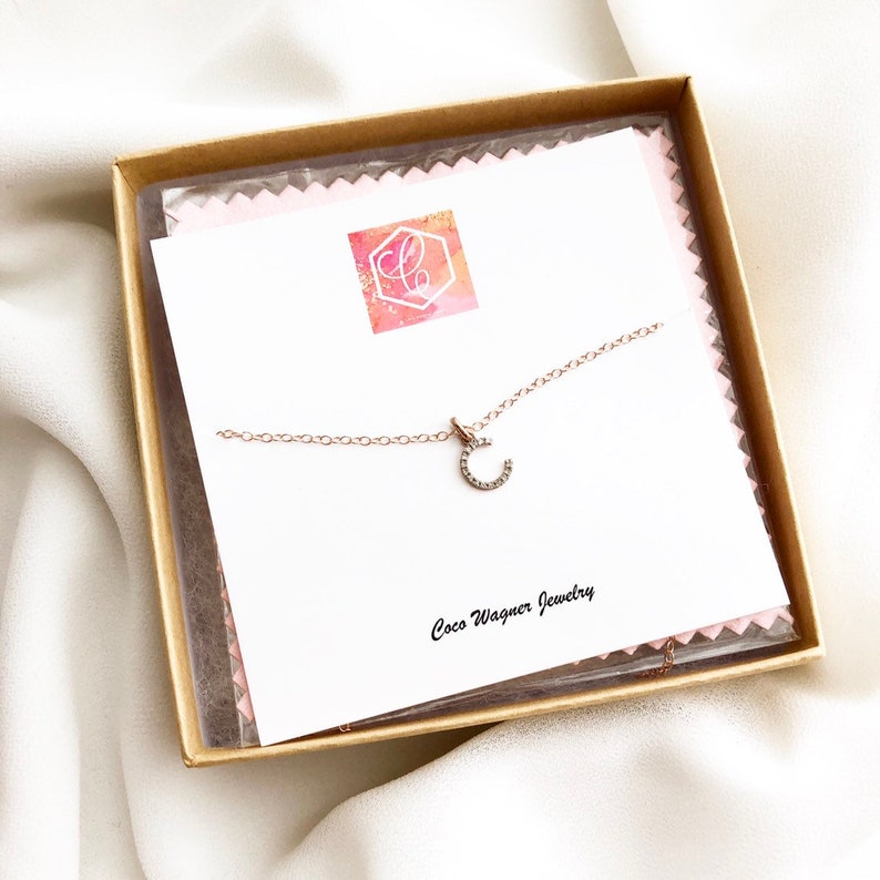 Genuine Diamond Necklace Fine Jewelry Gift For Her Pave Diamond Letter Necklace Initial Necklace Diamond Letter Necklace