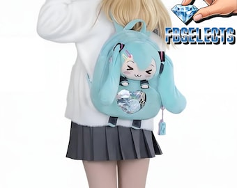 35cm Hatsune Miku Inspired Plush Bookbag Backpack BackBling