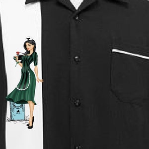 Haunted Mansion Ghost Host Maid Retro Wear Bowling shirt