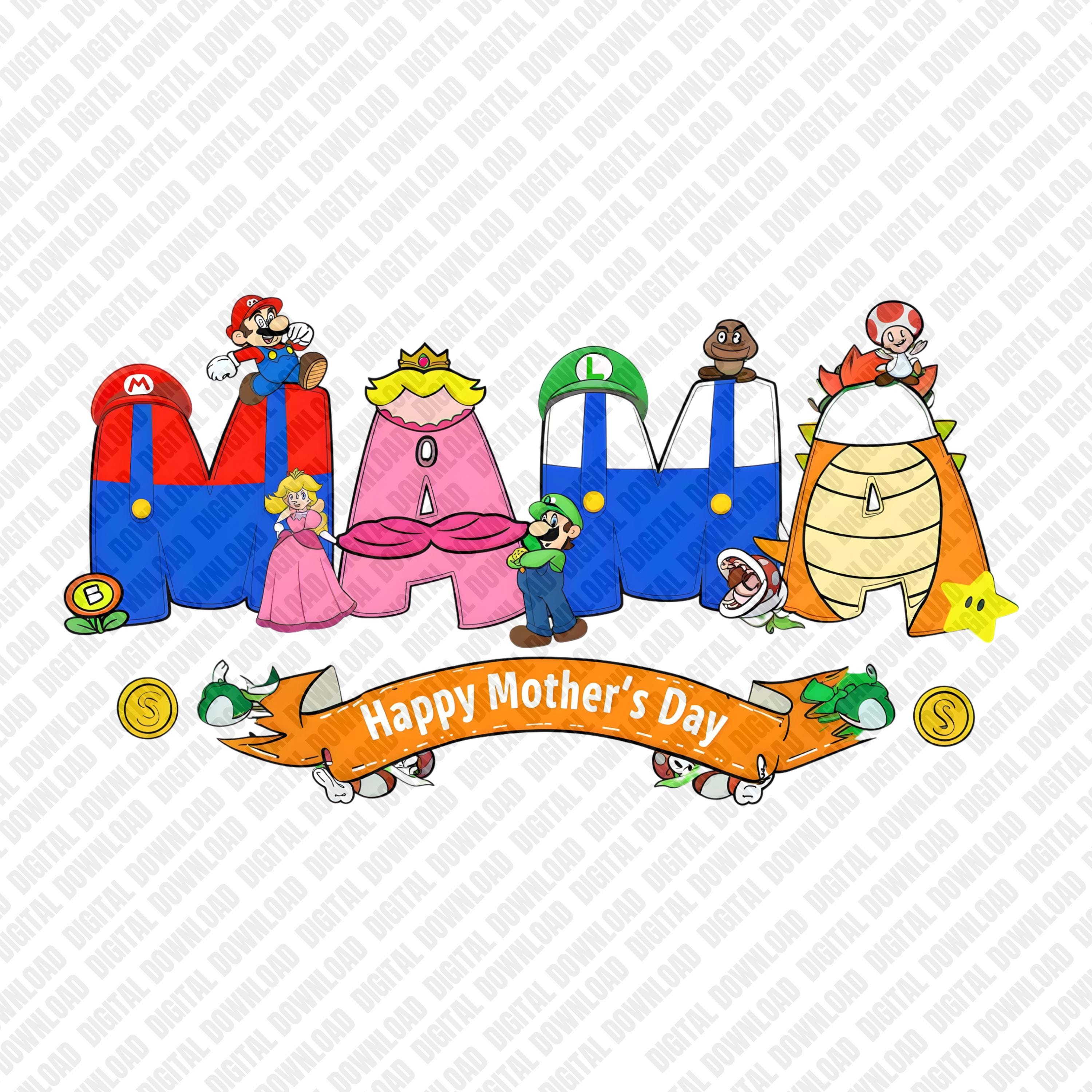 Mario PNG, Super Mario Clipart, Mama Mario Sublimation, Gamer Mom ...