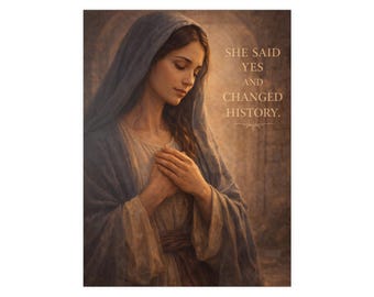 Christian Wall Art Poster | Mary Mother of Jesus Art Print | Biblical Woman Decor | Women of the Bible Artwork | Faith Home Decor