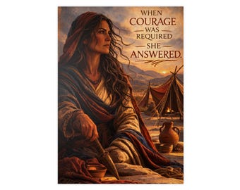 Christian Wall Art Poster | Jael Bible Art Print | Biblical Woman Decor | Women of the Bible Artwork | Faith Home Decor