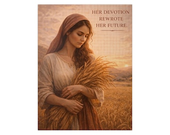 Christian Wall Art Poster | Ruth Bible Art Print | Biblical Woman Decor | Women of the Bible Artwork | Faith Home Decor