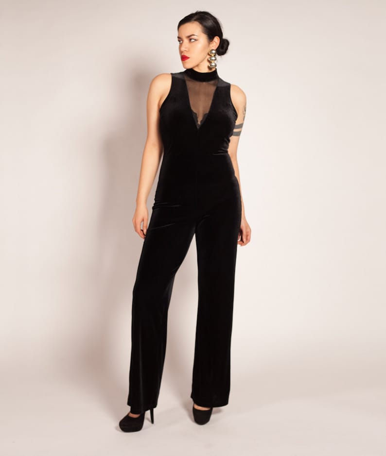 Vintage Koji Yohji bodysuit velvet and sheer Glamorous