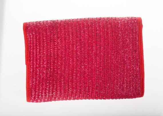 1970's Red Straw Shoulder Bag - image 5