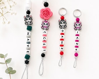 Custom Kitten  Pet Keychain, Personalized Cat Name Tag,silicone Keyring, Gift for Pet Lovers