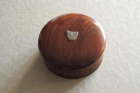 1920s? Australian Wooden Trinket Box Silver Tasmania Map Mounted