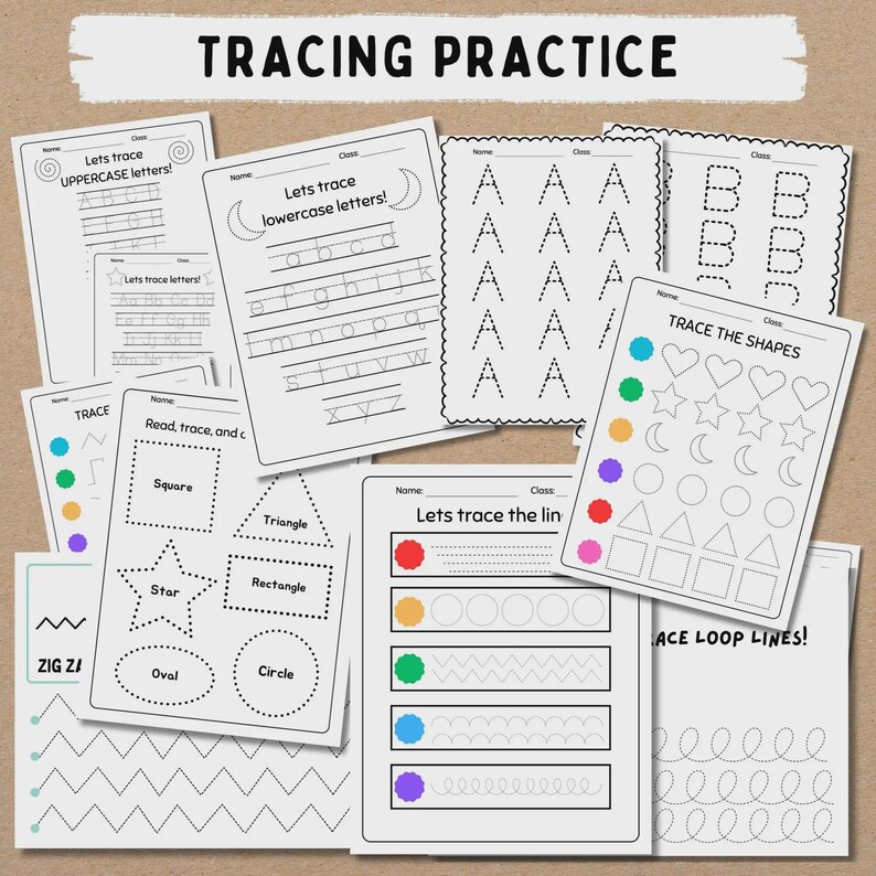 Kids Learning Worksheets Bundle, Preschool Worksheets, Printable ...
