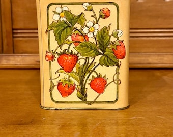 Vintage Hallmark Tin Featuring a Strawberry Design