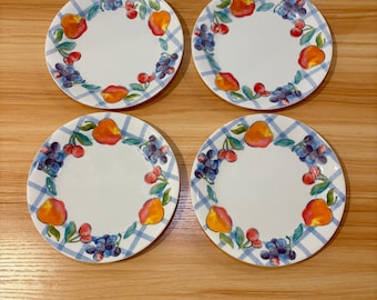 Corelle Fruit Too Dinner Plates, Vintage Salad Plates Set of 8