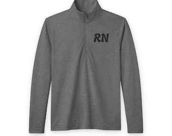 RN Embroidered Monogram Pullover | Quarter-Zip Athletic Pullover with Personalization make it your very own