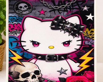 Rebel Kitty Addietude Tote Bag | Punk Goth Kawaii Streetwear Carryall