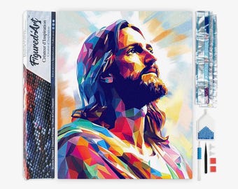 Jesus Diamond Painting Kit | Full Drill Square Christian Art (16x20)