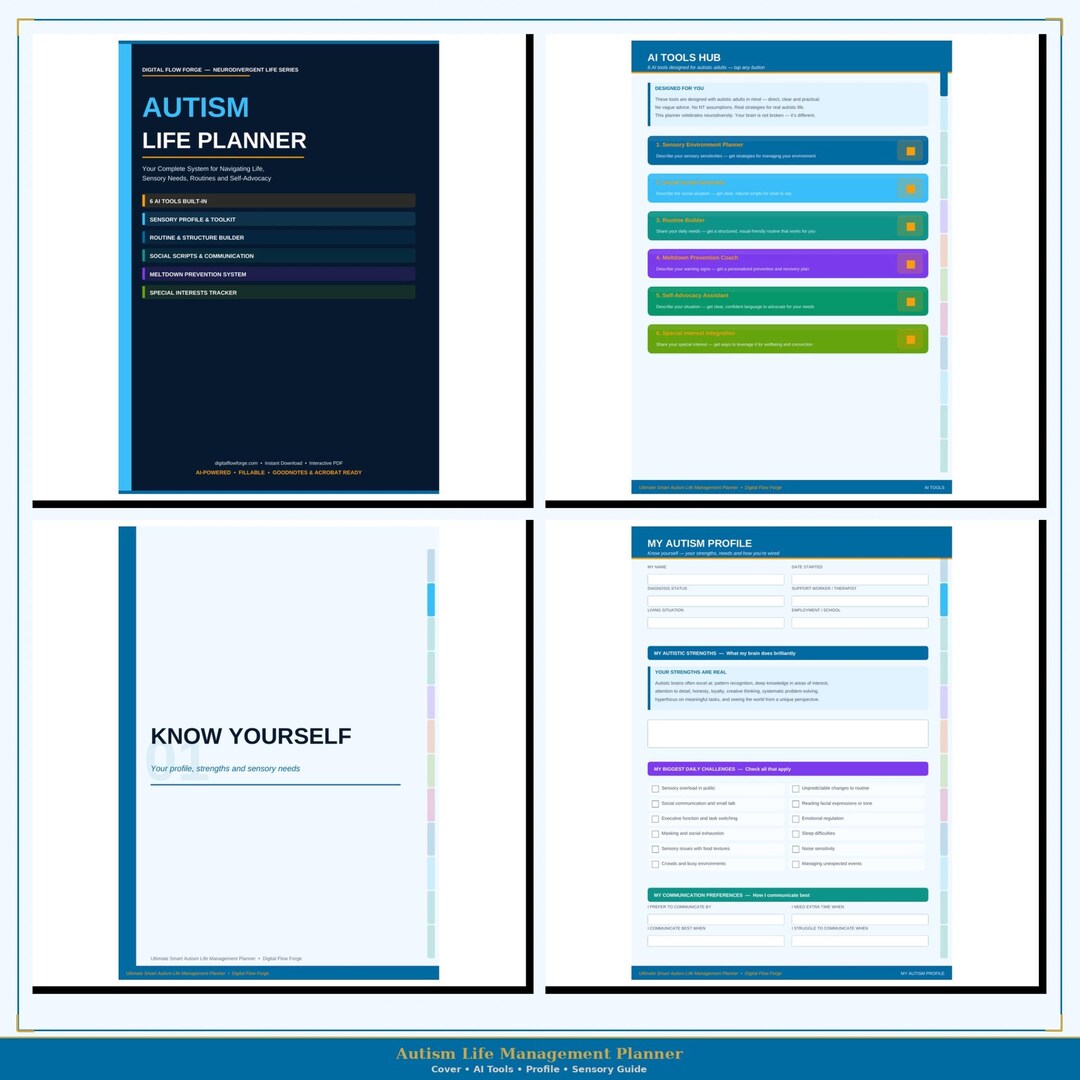 Autism Planner PDF | Autistic Adult Life Management System | Sensory ...