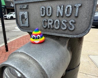Magnetic Rainbow Poop Emoji Set | Funny Prank Magnets | Office Gag Gift | Locker Decor | Fridge Magnets | Novelty Gift