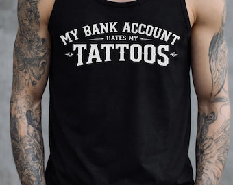 Camiseta sin mangas con estampado gótico divertido y tatuajes para hombre, estilo cómodo.