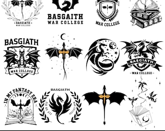 Paquete SVG de Fourth Wing, Basgiath War College, Jinete de dragón (descarga instantánea)