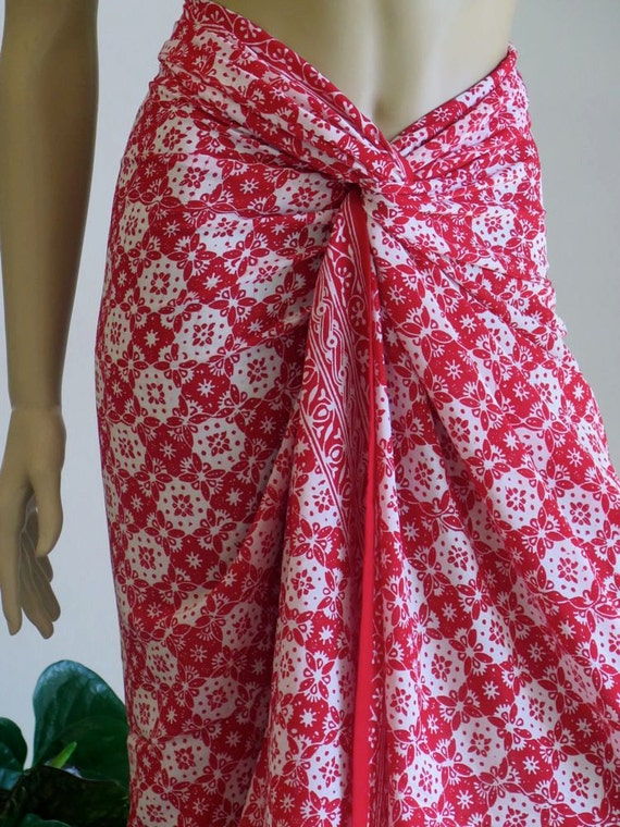 red sarong skirt