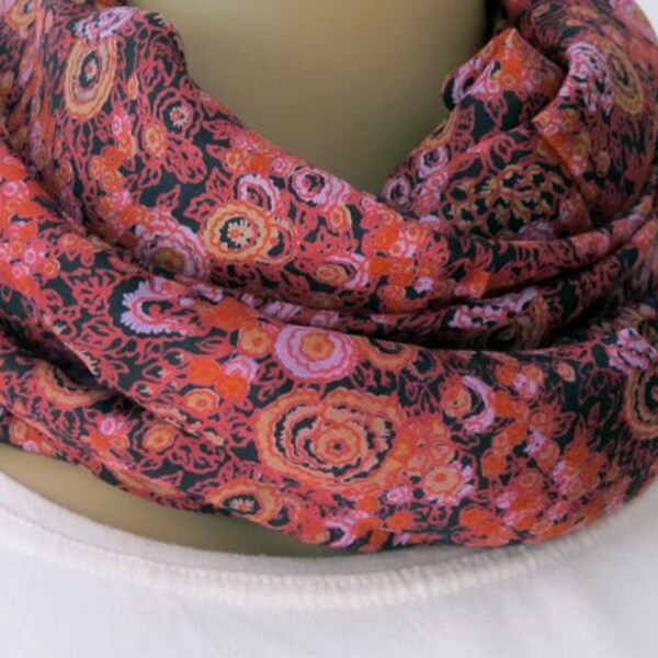 Colorful Silk scarf, Floral Scarf