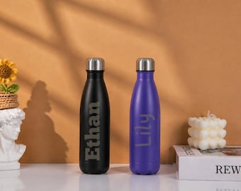 Custom Name Bullet Thermal Flask 750ml, 304 Stainless Steel Insulated Sport Water Bottle, Perfect Gift for Men & Father's Day