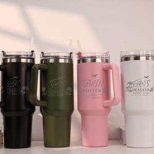 1200 ml resemugg med logotyp | Sugrörsmugg med handtag i 304 rostfritt stål | Livsmedelsgodkänd PP och silikon, personlig amerikansk semestermugg