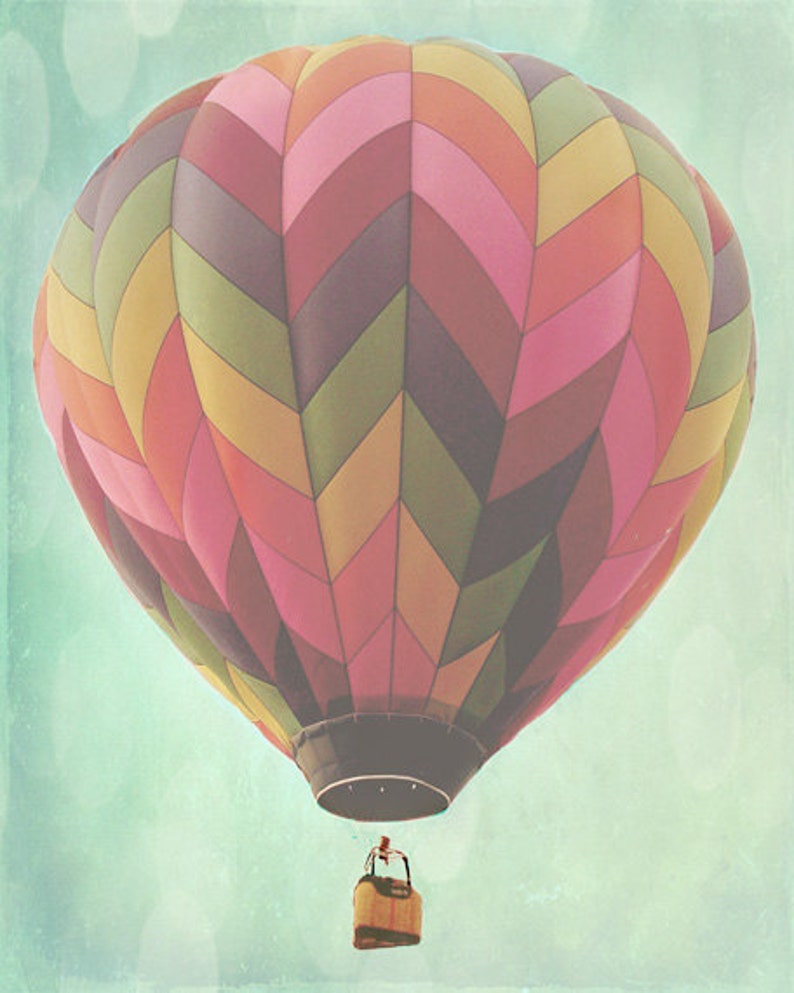 Hot Air Balloon Art Print Nursery Childrens Room Decor Wall Etsy