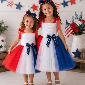 fancy dress red white and blue Red White Blue Tutu Dress, Patriotic Dress, 4th of July, Girls American  Flag Dress, Kids Halloween Costume, Floor Length, Long Tulle Gown