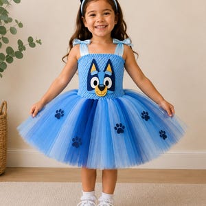 bluey birthday dress 2t Bluey Birthday Outfit, Bluey Outfit Birthday Girl Set, Personalized Bluey Dog Tutu Outfit, Bluey Outfit Birthday, Bluey Outfit For Toddle, first Tutu