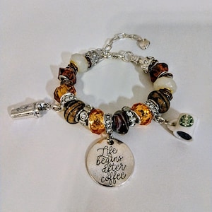 Pandora Style Coffee and Cream European Bracelet