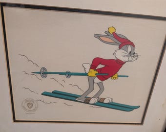 Bugs Bunny Warner Bros. Limited Edition SeriCel Skiing Animation