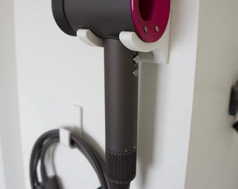 Dyson Supersonic Wall Mount Holder with Cord Hook | Dyson Hair Dryer Wall Mount | No-Drill Hair Dryer Holder
