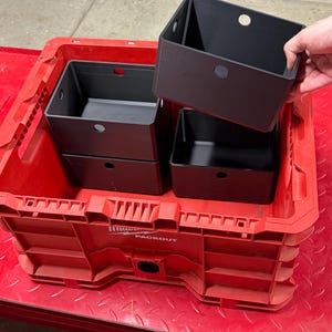 Milwaukee Packout Organizer Bin | Fits Crate 48-22-8440, Stacks 8 Deep | 3D Printed Tool Storage Insert for Garage & Workshop